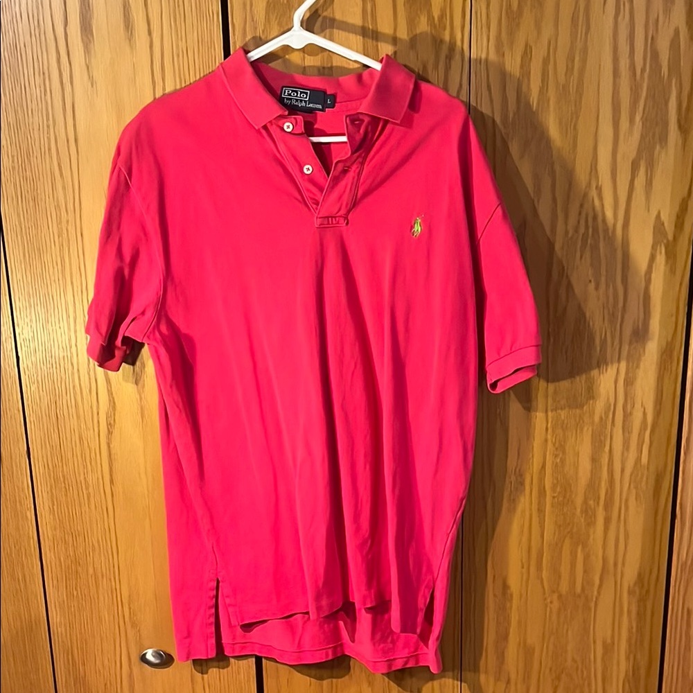 Polo by Ralph Lauren Men's Red/Pink Polo Shirt